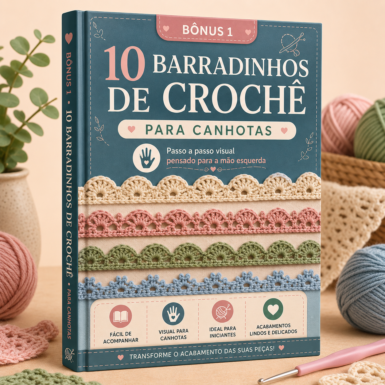 10 Barradinhos de Crochê Passo a Passo para Canhotas